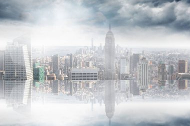 Şehir üzerinde seyir büyük pencereli Oda