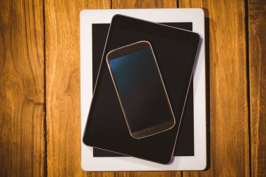 Technology on desk with copy space