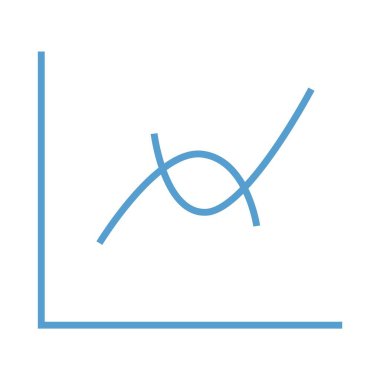 Beyaz arkaplana karşı mavi çizgi grafiğinin birleşik görüntüsü