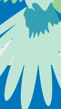 Mavi arka planda bulutların üzerinde uçan papağan çizimi. kuş günü ve doğa konsepti dijital olarak oluşturulmuş video.