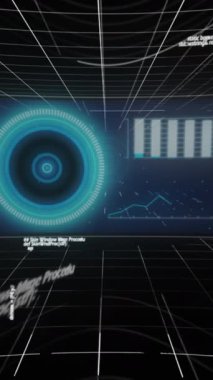 Parlayan ışıkların ve dalgaların dijital arayüz üzerinde hareketinin animasyonu. renk, hareket ve enerji arkaplan kavramı, dijital olarak oluşturulmuş video.