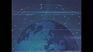 Küreye yayılan arıza çubukları, Avrupa Asya 'yı titreşimli ağ bağlantılarıyla ortaya çıkarıyor. Gelecek, teknoloji, veri, bağlantı, ağ, siber uzay, dijital