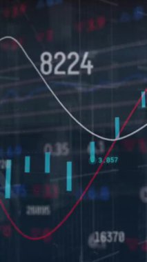 Kolombiya 'nın finansal animasyonu üzerine veri işleme animasyonu. Küresel işletme finansmanı ve dijital arayüz kavramı dijital olarak oluşturulmuş video.