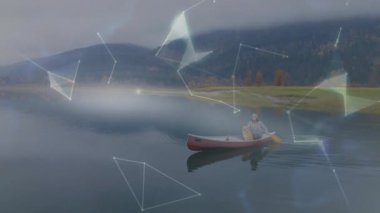 Şafak vakti kürekle göle daldırma, kırıkları çalıştırma, teknoloji için dönen dijital küreyi oluşturma. Macera, sükunet, yenilik, teknoloji, keşif, dinginlik, bağlantı