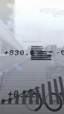 Köprü üzerinde veri işleme animasyonu. küresel iş ve dijital arayüz kavramı dijital olarak oluşturulmuş video.