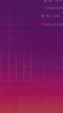 Çoklu grafiklerin animasyonu, daireler yükleme ve gradyan arka plana karşı ticaret kartları. Dijital olarak üretilmiş, hologram, illüstrasyon, rapor, iş, ilerleme ve borsa konsepti.