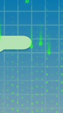 Mavi arkaplandaki ikili kodlama üzerinde ai veri işleme animasyonu. Küresel yapay zeka, dijital arayüz, hesaplama ve veri işleme kavramı dijital olarak oluşturuldu.