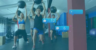 Sağlık ekibi, tıbbi toplarla saldırıyor. Yorum kalp takip rozeti gibi havada süzülüyorlar. Dinamik, takım çalışması, güç, motivasyon, modern, enerjik, sağlıklı.