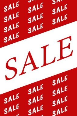 Düz dizayn merkezi serif satışı ve tekrarlanan betik satışı ile çapraz kırmızı çizgileri gösteriyor. Promosyon, satış, indirim, reklam, modern, kalın, grafik