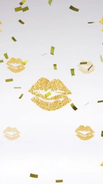 Pembe arka planda dudak simgelerinin canlandırılması. moda ve aksesuarlar arka plan desen kavramı dijital olarak oluşturulmuş video.