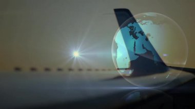 Şeffaf küreye doğru hareket eden kıvılcım, jet kuyruğunu takip eden akış çizgilerine neden oluyor. Havacılık, uzay, teknoloji, mühendislik, bilgi, yenilik, ulaşım