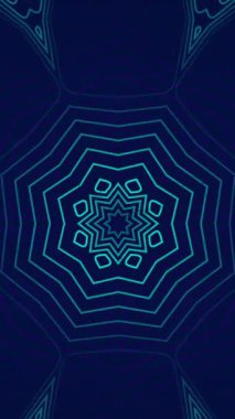 Eşsiz kaleydoskop şablonu ve bilgisayar ağı hatasının animasyonu. Dijital olarak oluşturulmuş, hareketli grafikler, kusursuz, bağlantı, tasarım, soyut.