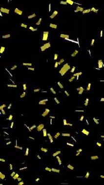 Siyah arka plana düşen altın konfetilerinin dijital animasyonu