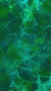 Yeşil arka planda parlayan dünya üzerinde dönen bağlantı ağlarının animasyonu. dijital arayüz, küresel teknoloji ve bağlantı konsepti dijital olarak oluşturulmuş video.