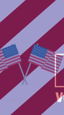 El, oy ve kırmızı, beyaz ve mavi çizgili arka planda Amerikan bayrakları. Başkanlık Günü, bağımsızlık günü ve dijital olarak üretilen Amerikan vatanseverliği konsepti.