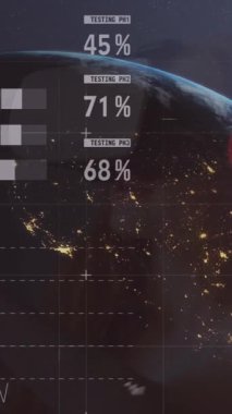 Finansal veri işleme ve dünya üzerindeki bağlantı ağının animasyonu. Küresel iş, finans ve dijital arayüz kavramı dijital olarak oluşturulmuş video.
