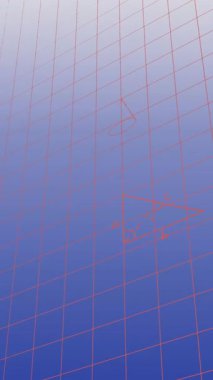 Mavi gradyan zemin üzerinde yüzen matematiksel denklemlerin ve diyagramların animasyonu. Okul ve eğitim kavramı