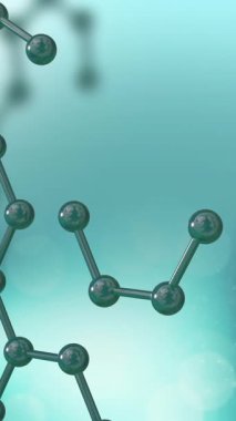 Mavi zemin üzerinde mikro molekül modellerinin animasyonu. Küresel bilim, araştırma ve bağlantılar konsepti dijital olarak oluşturulmuş video.