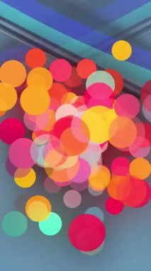 Parlayan kristallerin üzerindeki renkli noktaların animasyonu. Soyut arkaplan, şablon ve hareket kavramı dijital olarak oluşturuldu.