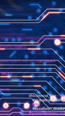 Siyah arkaplan üzerinde veri işleme animasyonu. Sosyal medya ve dijital arayüz konsepti dijital olarak oluşturulmuş video.