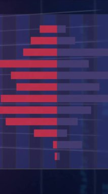 Siyah arka planda grafik, grafik ve finansal veri işleme animasyonları. Finans, veri, dijital arayüz, bağlantı, ağ ve küresel iletişim, dijital olarak oluşturulmuş video.