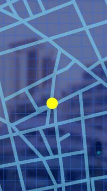 Arka planda şehir trafiğinin hızlandırılmış seyir haritası şeması var. gps ve navigasyon kavramı