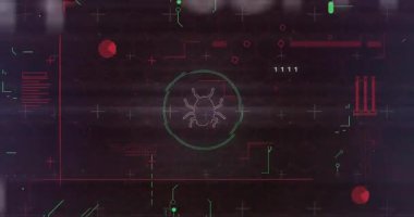Karanlık büyü ızgarası gözden kayboluyor. Böcek reaksiyonuna, devrelerin hareketlenmesine, ikili akışa neden oluyor. Gelecekçi, teknoloji, siber güvenlik, dijital, yenilik, soyut, yüksek teknoloji