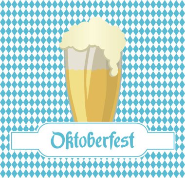 Uzun yastık kılıfı parlıyor ve yassı tasarım posterine köpük döküyor. Oktoberfest pankartı da var. Bira, kutlama, şenlik, zanaat, canlı, mevsimlik, bira fabrikası