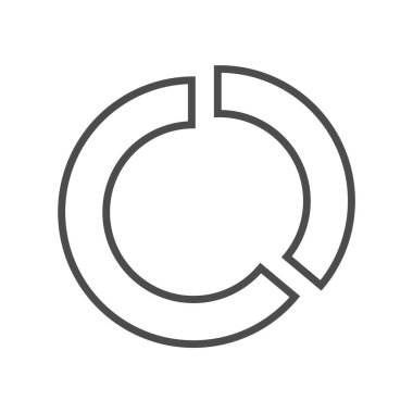 Beyaz arkaplana karşı donut grafiği