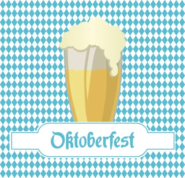 Uzun yastık kılıfı parlıyor ve yassı tasarım posterine köpük döküyor. Oktoberfest pankartı da var. Bira, kutlama, şenlik, zanaat, canlı, mevsimlik, bira fabrikası