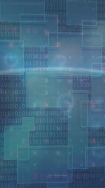 Animation of scope scanning and data processing over globe. Global technology, computing and digital interface concept digitally generated video.