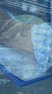 Dünya çapında finansal veri işleme ve iş adamı yazısının animasyonu. küresel finans ve iş konsepti dijital olarak oluşturulmuş video.