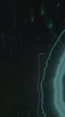 Siyah arkaplanda veri işleme animasyonu. küresel iş ve dijital arayüz kavramı dijital olarak oluşturulmuş video.