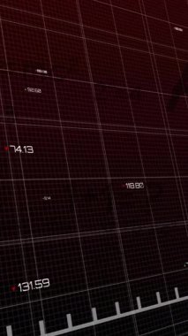 Şebeke üzerinde finansal veri işleme animasyonu. Küresel finans, iş, bağlantılar, hesaplama ve veri işleme kavramı dijital olarak oluşturulmuş video.