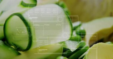 Sebze kümesi oynarken analiz için sayısal kodları dolduran tarama panelleri alınır. Taze üretim, teknoloji, organik, sağlık, dijital, minimalist, yenilik