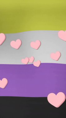 Igbt 'nin gurur bayrağına karşı kupa animasyonu. Gurur, kutlama ve dijital arayüz kavramı, dijital olarak oluşturulmuş video.