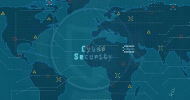 Siber Güvenlik 'in kalkan üzerinde düşüşünü, dönen dünyayı genişletmesini ve güvenliği sağlamasını izliyorum. Dijital, ağ, teknoloji, arayüz, fütüristik, koruma, altyapı