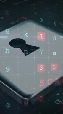 Kodlarla dolu bir kilit ve ızgaranın dijital bileşimi