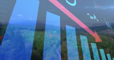 Analitikler orman çubuklarının yer değiştirmesi, göstergelerin güncellenmesi, okun düşme eğilimini göstermesi üzerine animasyon oluşturuyor. Veri görselleştirme, bilgi grafikleri, ilerleme, izleme, dijital, gösterge paneli, analiz