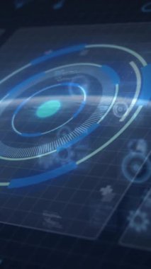 Kapsam taramasında veri işleme animasyonu. Teknoloji, iş ve dijital arayüz kavramı dijital olarak oluşturulmuş video.