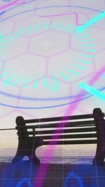 Afrikalı bir Amerikalının dijital arayüzünün animasyonu. Küresel bağlantılar, refah, zindelik ve dijital olarak üretilen sağlıklı yaşam tarzı konsepti.