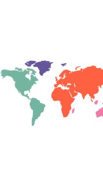 Beyaz arka planda dünya haritasının animasyonu. küresel bağlantılar, bilgisayar ve dijital arayüz konsepti dijital olarak oluşturulmuş video.