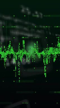 Veri işleme üzerine ekoloji simgelerinin animasyonu. Küresel ekoloji ve dijital arayüz kavramı dijital olarak oluşturulmuş video.