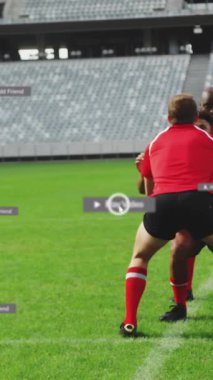 Stadyumdaki rugby oyuncuları sosyal medya tebligatlarıyla canlandılar. Spor, takım, oyun, bağlılık