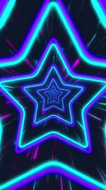 Karanlık arka plandaki ışıkların üzerindeki yıldızların animasyonu. Enerji, enerji ve yakıt teknolojisi ve dijital arayüz konsepti dijital olarak oluşturulmuş video.