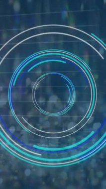 Donanma geçmişi ile ilgili işleme çemberinin ve finansal verilerin animasyonu. Maliye, ekonomi ve veri işleme kavramı dijital olarak oluşturulmuş video.