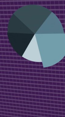 Mor arkaplan üzerinde istatistik ve veri işleme animasyonu. Küresel iş, finans, bağlantılar, hesaplama ve veri işleme kavramı dijital olarak oluşturulmuş video.