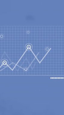 Mavi arkaplanda hareket eden tablolarla birlikte arayüz ekranlarının canlandırılması. Ağ, veri, bağlantı, iş, dijital arayüz ve küresel iletişim, dijital olarak oluşturulmuş video.