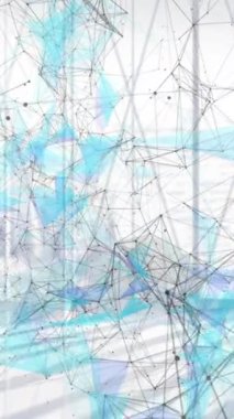 Arkadaki boş ofisin üzerinde dönen bağlantı ağının animasyonu. küresel bağlantılar, teknoloji ve dijital arayüz konsepti dijital olarak oluşturulmuş video.