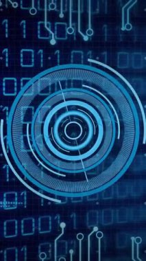 Veri işleme üzerinde taramaların animasyonu. Teknoloji ve dijital arayüz kavramı dijital olarak oluşturuldu.